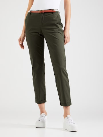 Coupe slim Pantalon chino 'Biana' ONLY en vert : devant