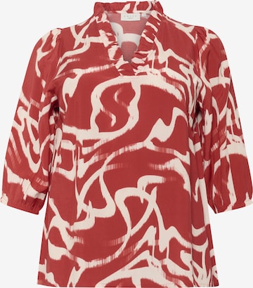 Chemisier 'Maren Frill' KAFFE CURVE en rouge : devant