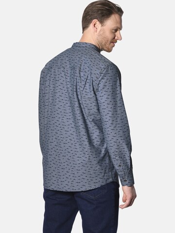 Jan Vanderstorm Comfort fit Button Up Shirt 'Leifbjorn' in Blue