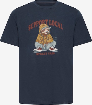 BLEND Rundhalsshirt ' BHIRVING ' in Blau: Vorderseite