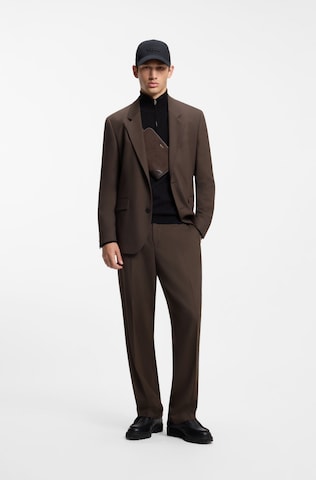 HUGO Regular Pleated Pants ' Flips ' in Brown