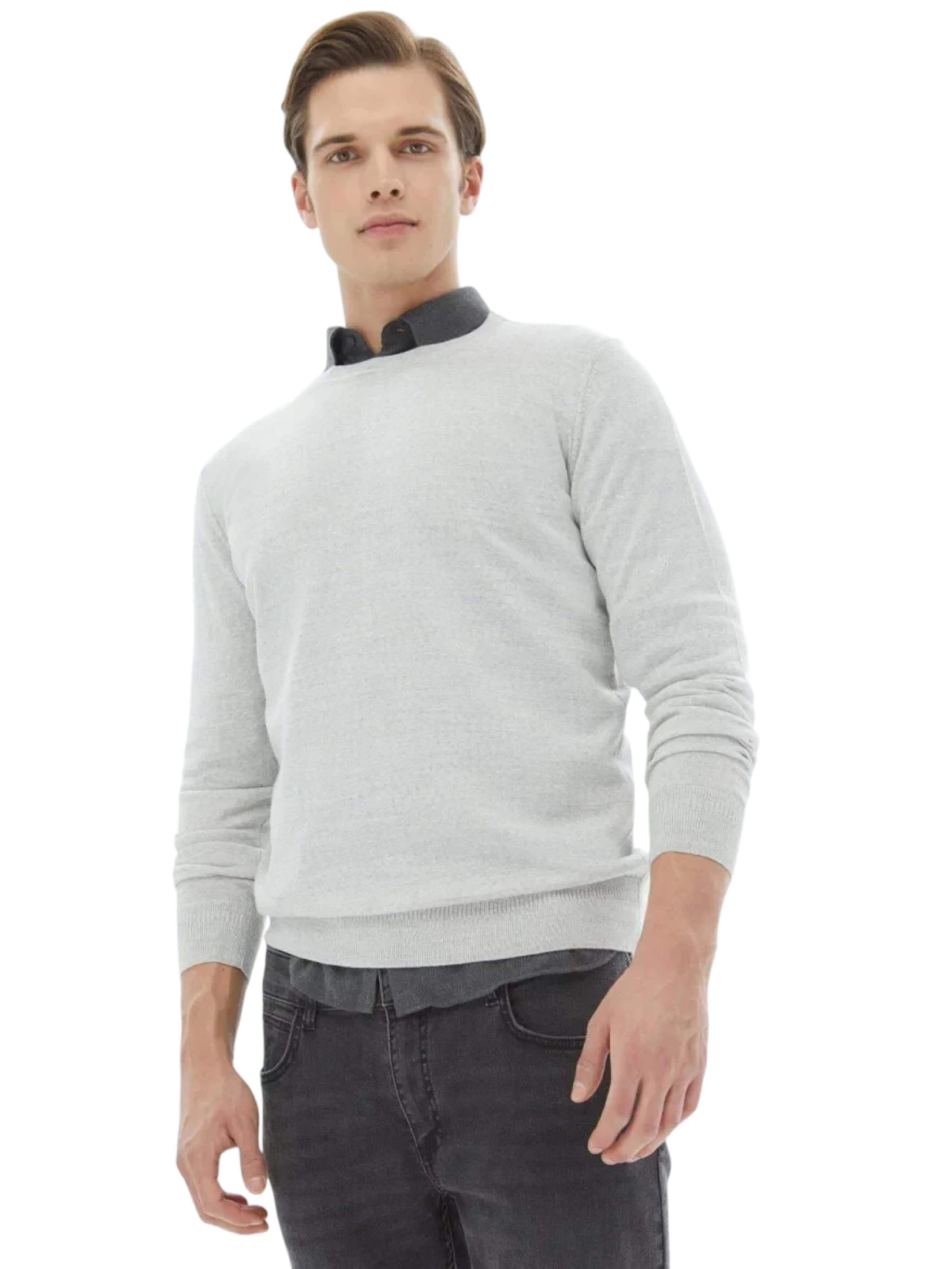 KİP Trui in Grijs: voorkant