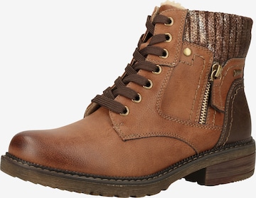 Relife Lace-Up Ankle Boots in Brown: front