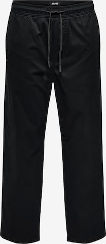 Only & Sons Loose fit Pants 'Sinus' in Black: front