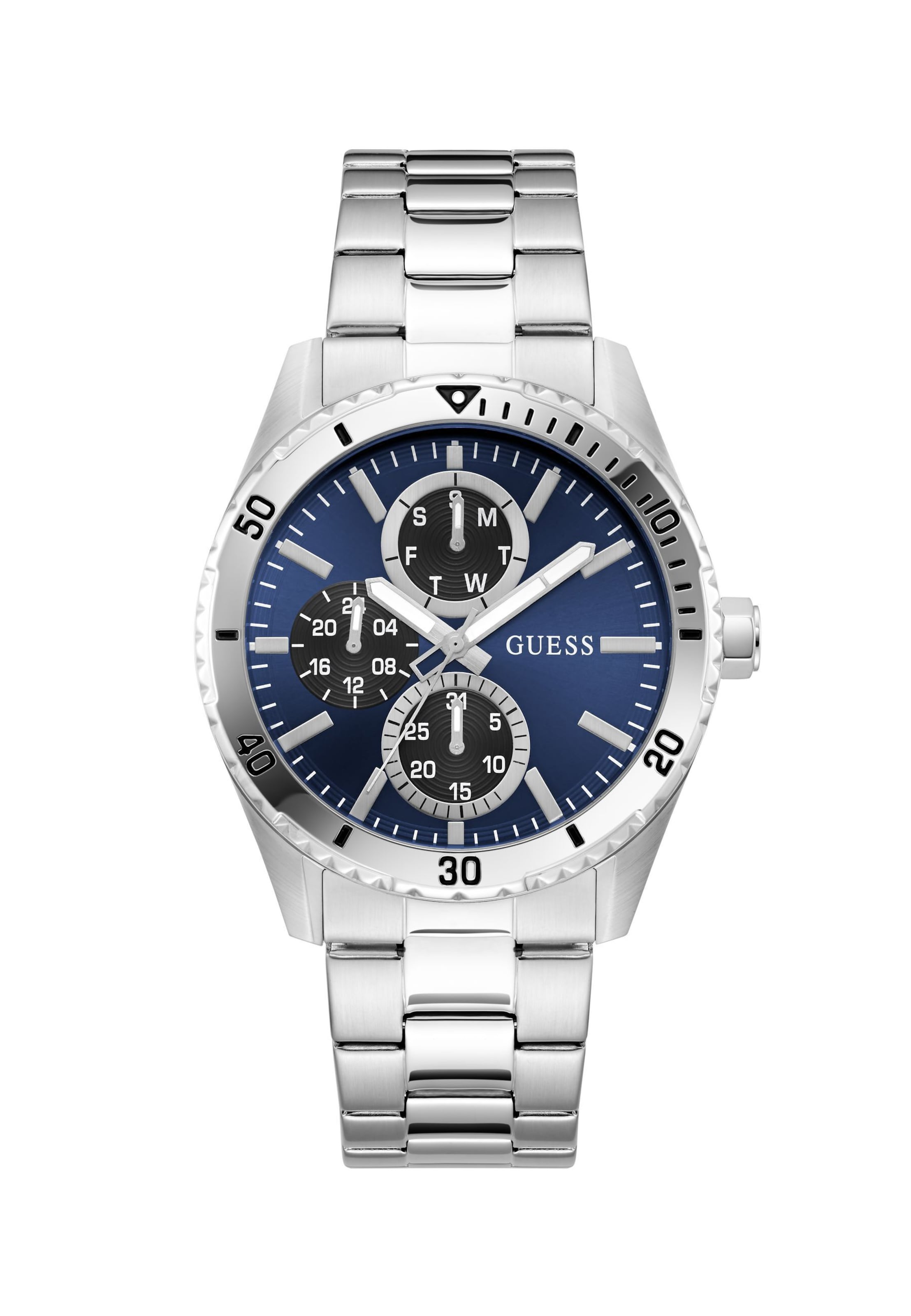 GUESS Analog watch ' VELOCITY ' in Silver: front