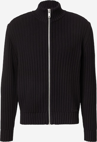 Geacă tricotată 'Sriton' de la HUGO pe negru: față