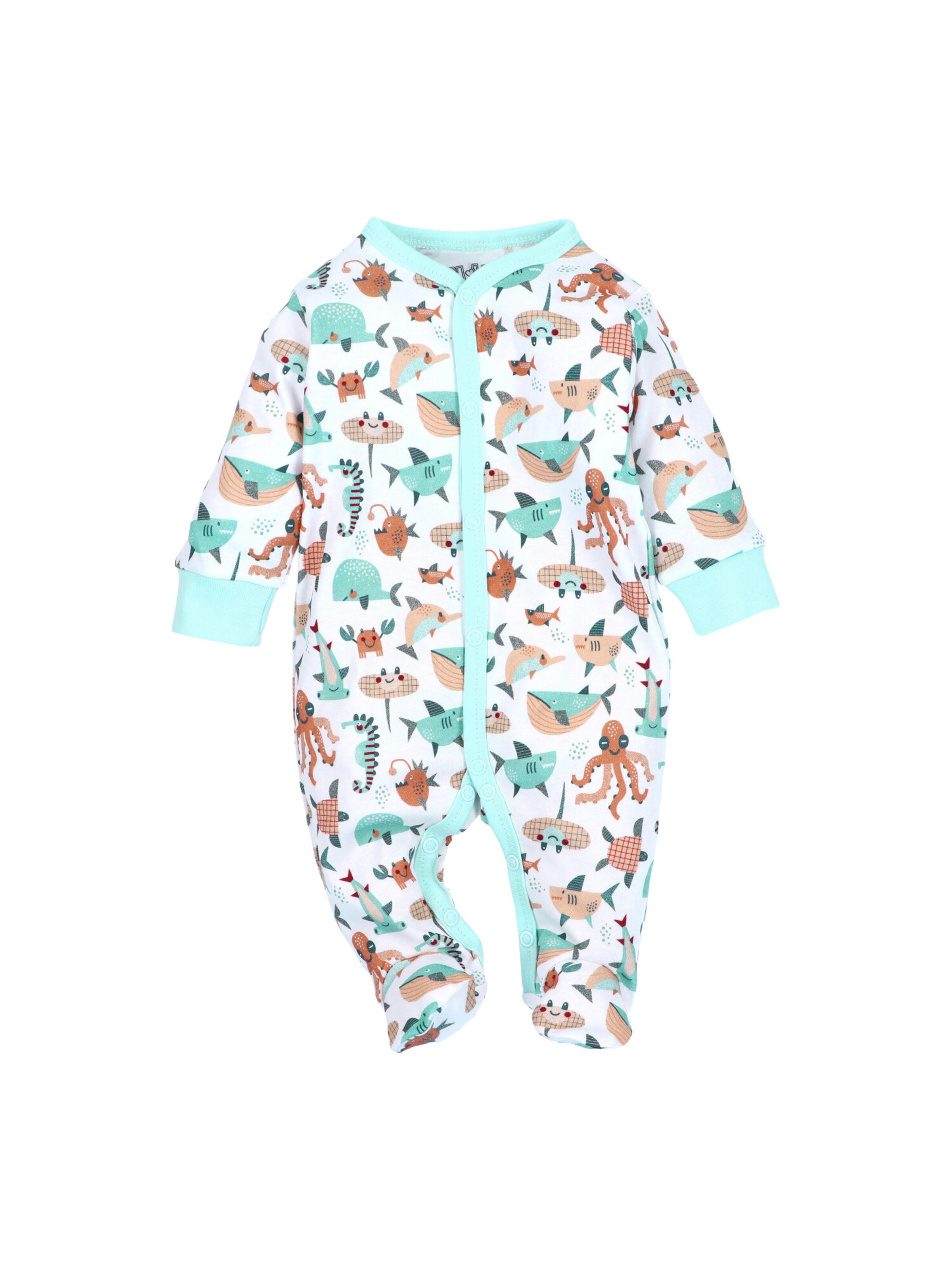 NINI Strampler 'Sea' in Weiß: Vorderseite