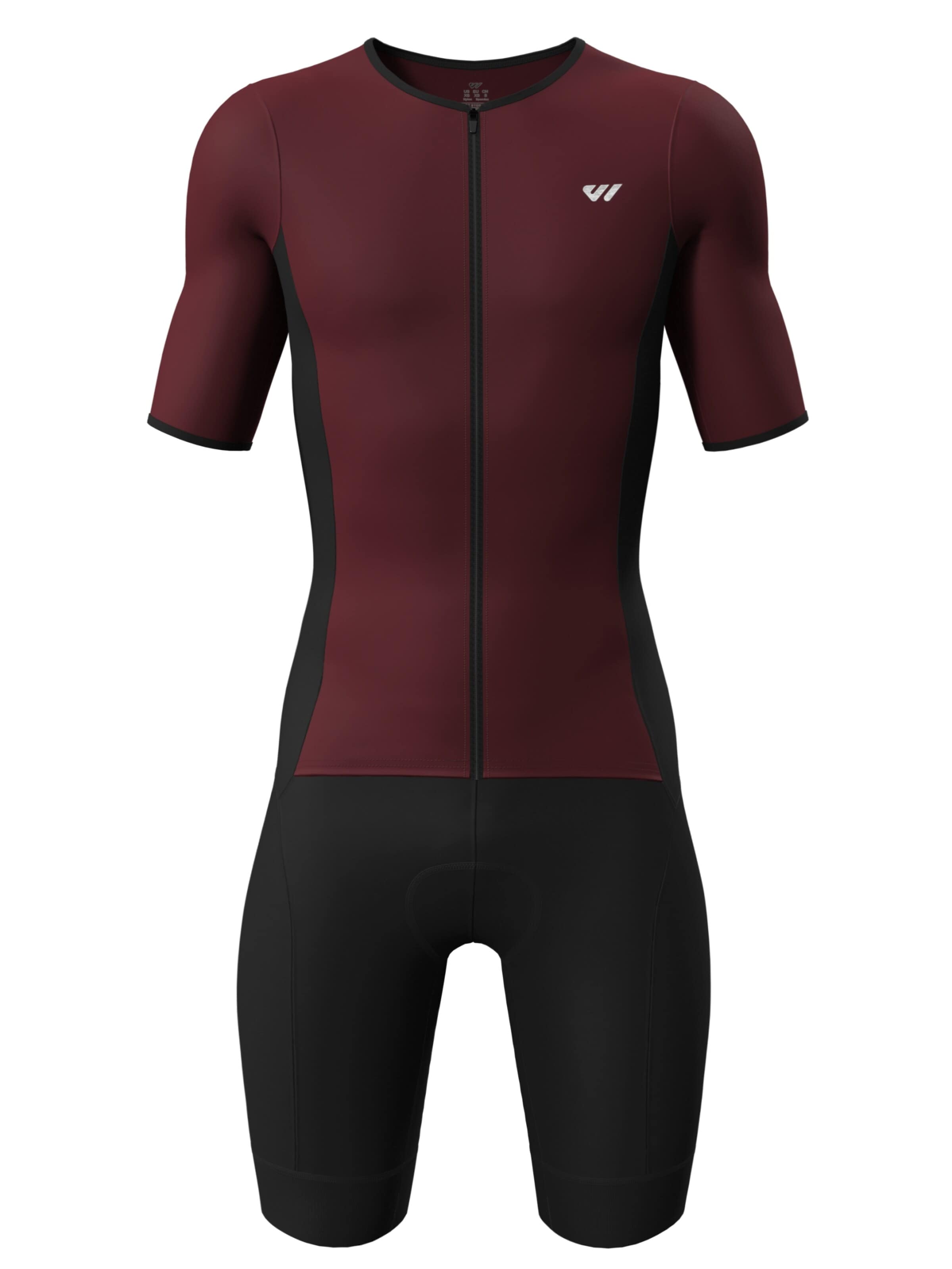 WULIBIKE Sportanzug 'Wulibike Triathlonanzug Herren Eng anliegend, Kurzarm, rot, schnelltrocknend'‌‌‌‌‌‌‌ in Rot: Vorderseite