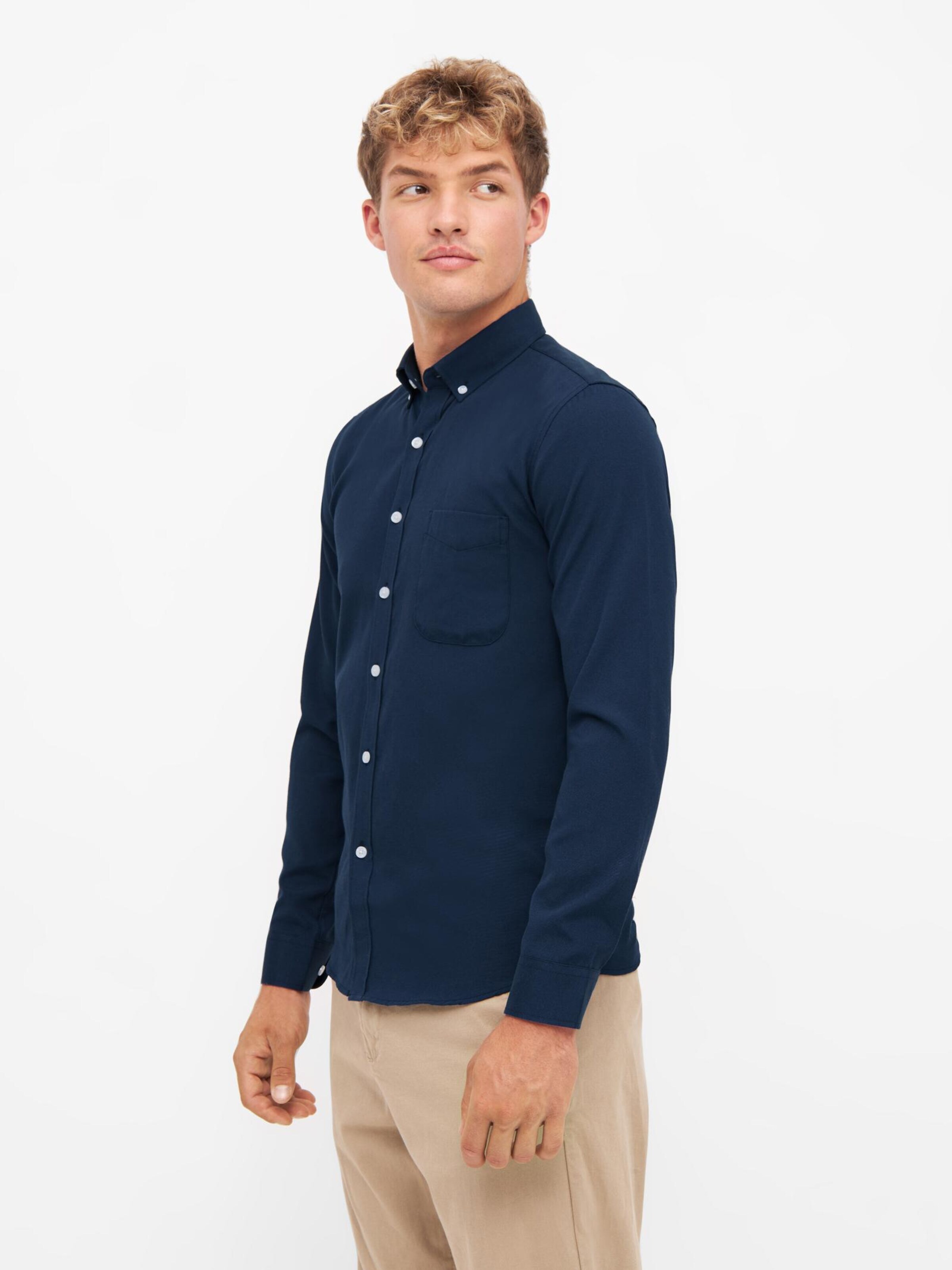 TOOche Slim fit Button Up Shirt 'Ocean Herrenhemd' in Blue