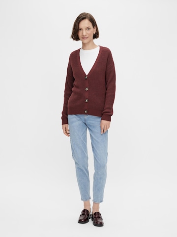 PIECES Knit Cardigan 'Karie' in Red