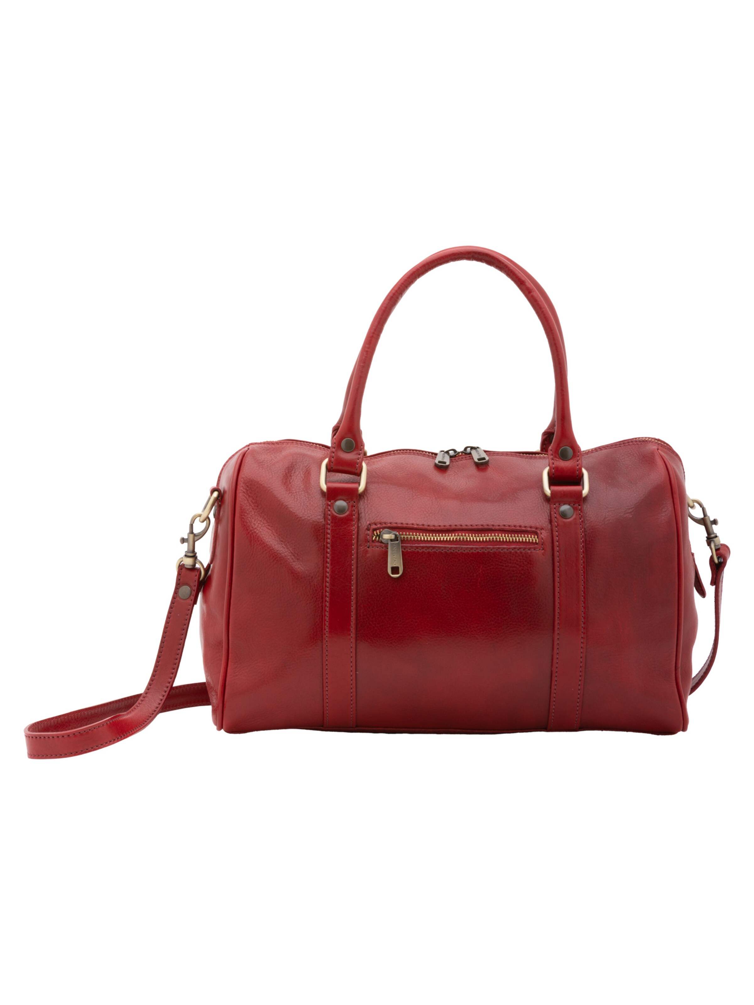 Borsa da viaggio 'Borsa a Bauletto Donna Pelle Vacchetta - Tracolla Rimovibile' di I Fratelli in rosso: frontale