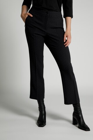 Ulla Popken Boot cut Pleated Pants in Blue: front