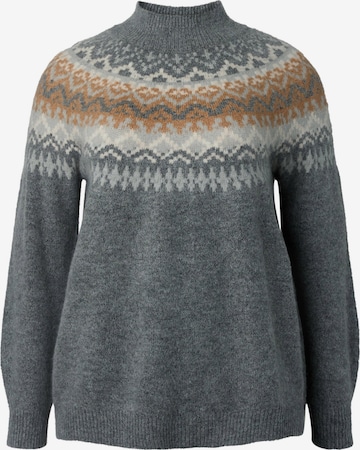 Zizzi Sweater 'CABEA' in Grey: front