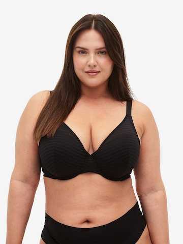 Devoted by Zizzi Triangle Bra in Black: front