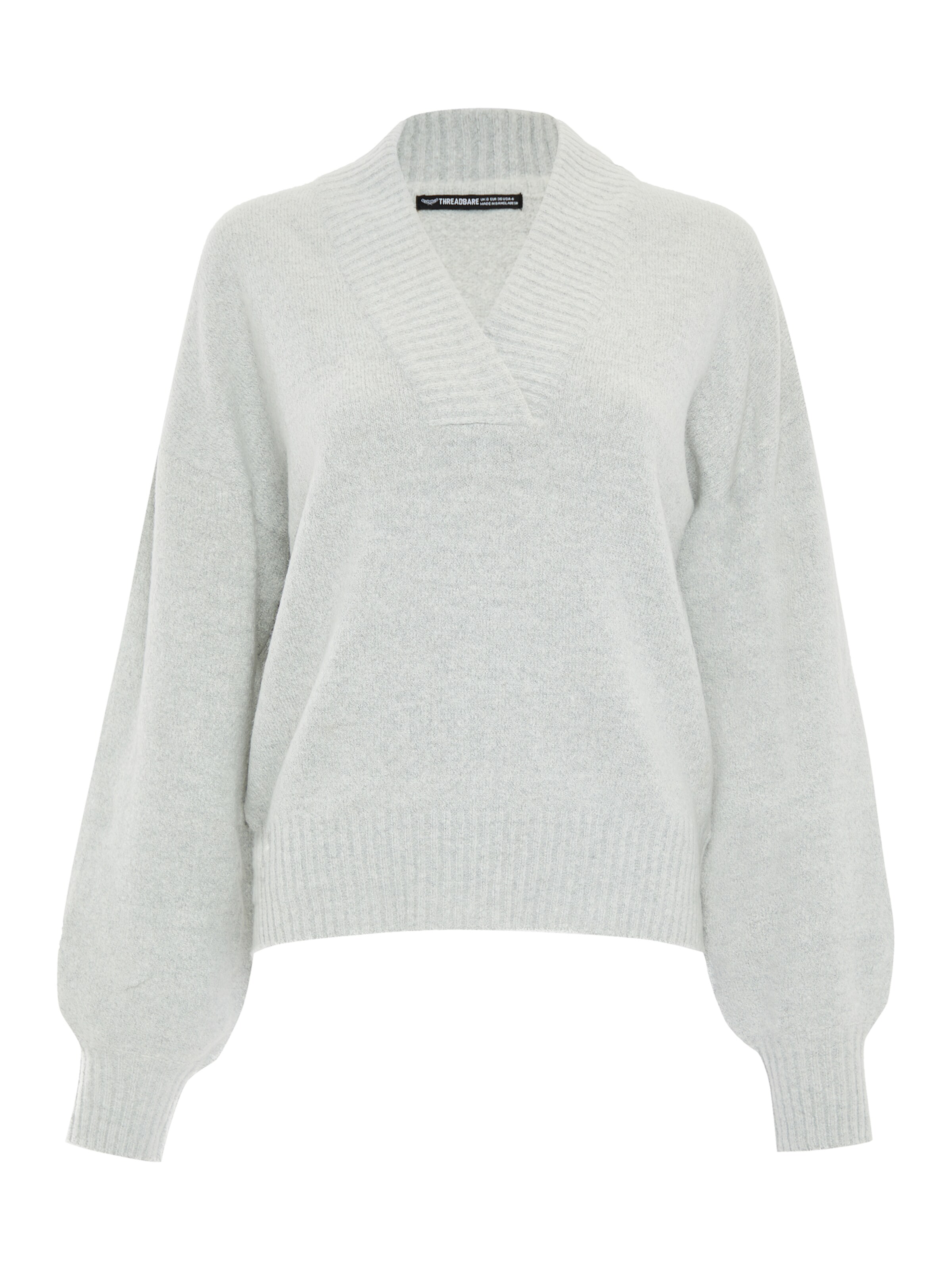 Threadbare Pullover 'Bloom' in Grau: Vorderseite