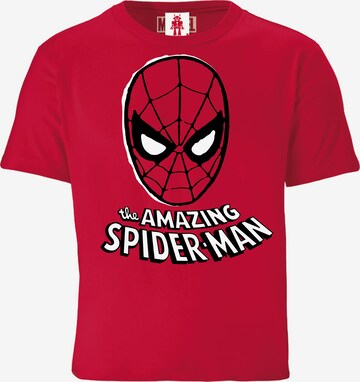 LOGOSHIRT Shirt 'Spider-Man Maske' in Red: front