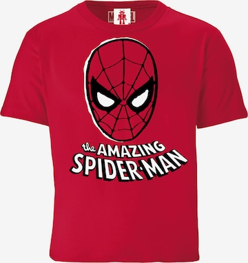 LOGOSHIRT Shirt 'Spider-Man Maske' in Rood: voorkant