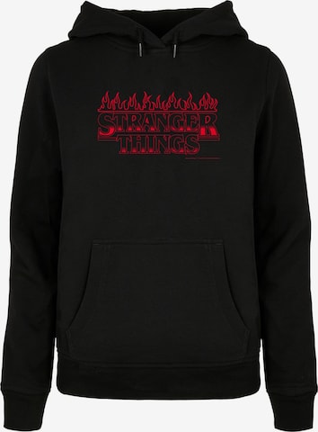 ABSOLUTE CULT Sweatshirt 'Stranger Things - Flames' in Zwart: voorkant