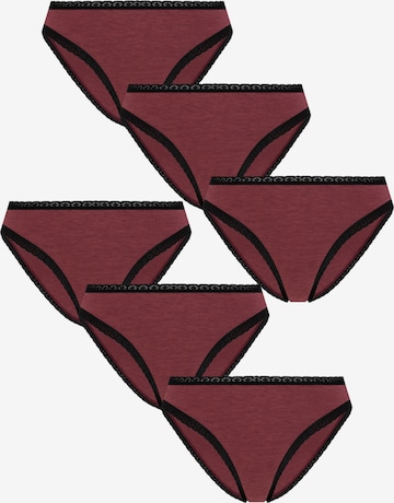 Albero Natur Panty 'Bio-Baumwoll-Slip mit Spitze – 6er Pack' in Brown: front