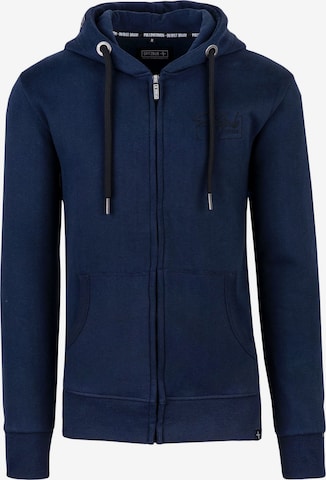 SPITZBUB Zip-Up Hoodie ' Street ' in Blue: front