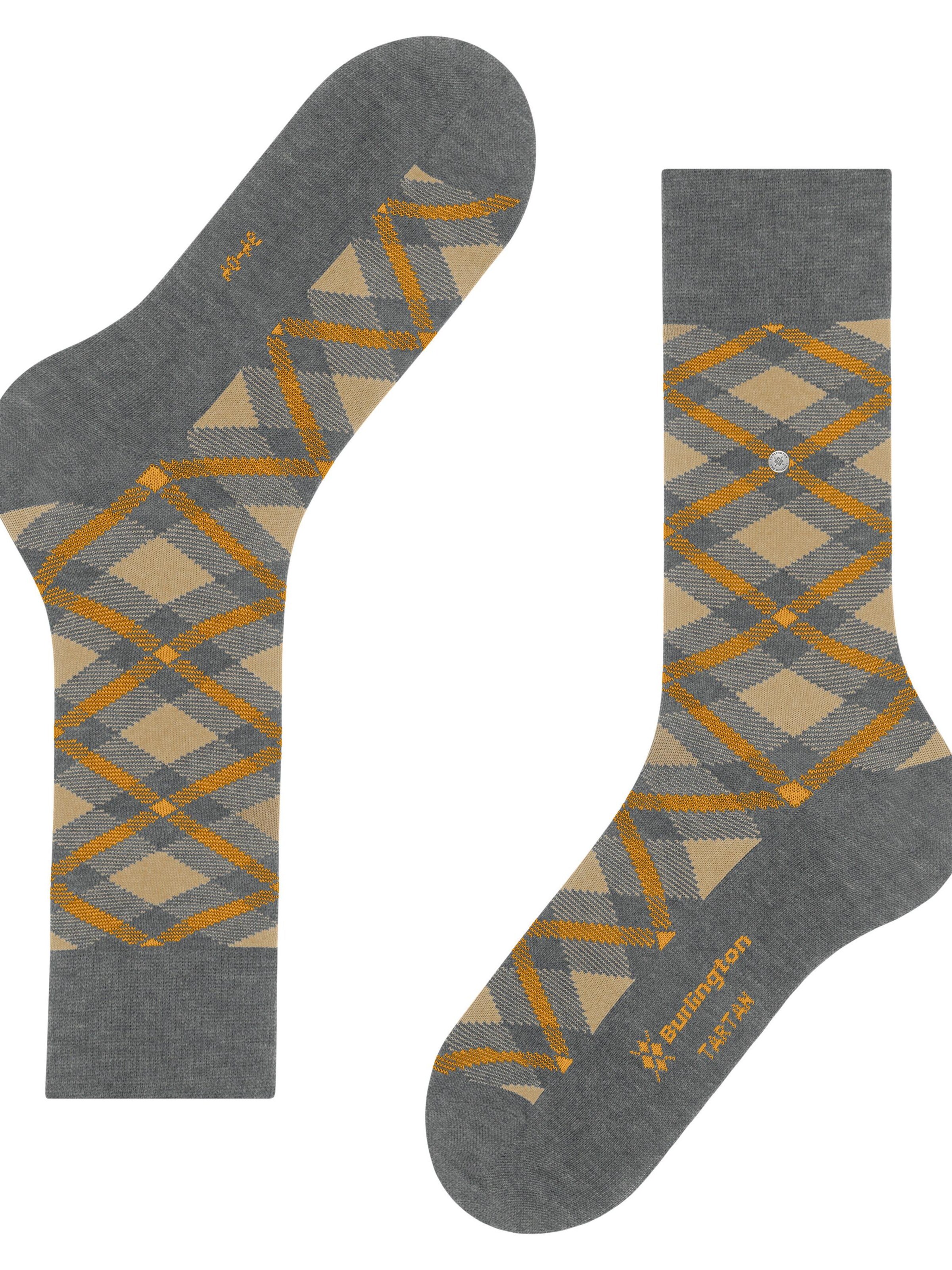 BURLINGTON Socks 'Tartan' in Grey