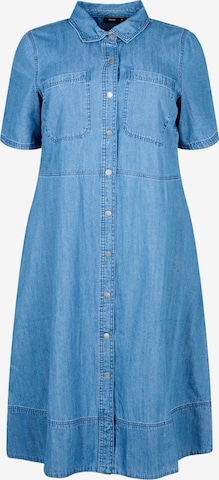 Zizzi Skjortklänning 'JKIANTA' i blå: framsida