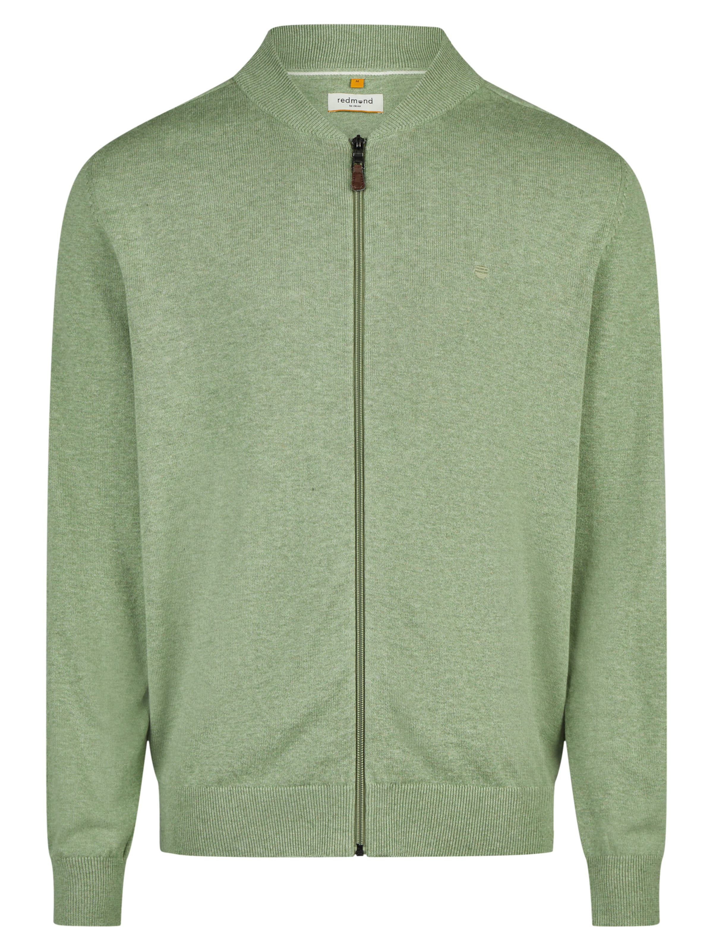 redmond Strickjacke 'Basic'‌‌‌‌‌‌ in Grün: Vorderseite