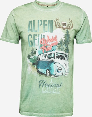 MARJO T-shirt 'Silas' i grön: framsida