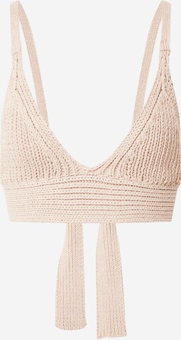 Gina Tricot Knitted top 'Ariel' in Beige: front