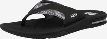 Claquettes / Tongs 'Fanning' REEF en noir : devant