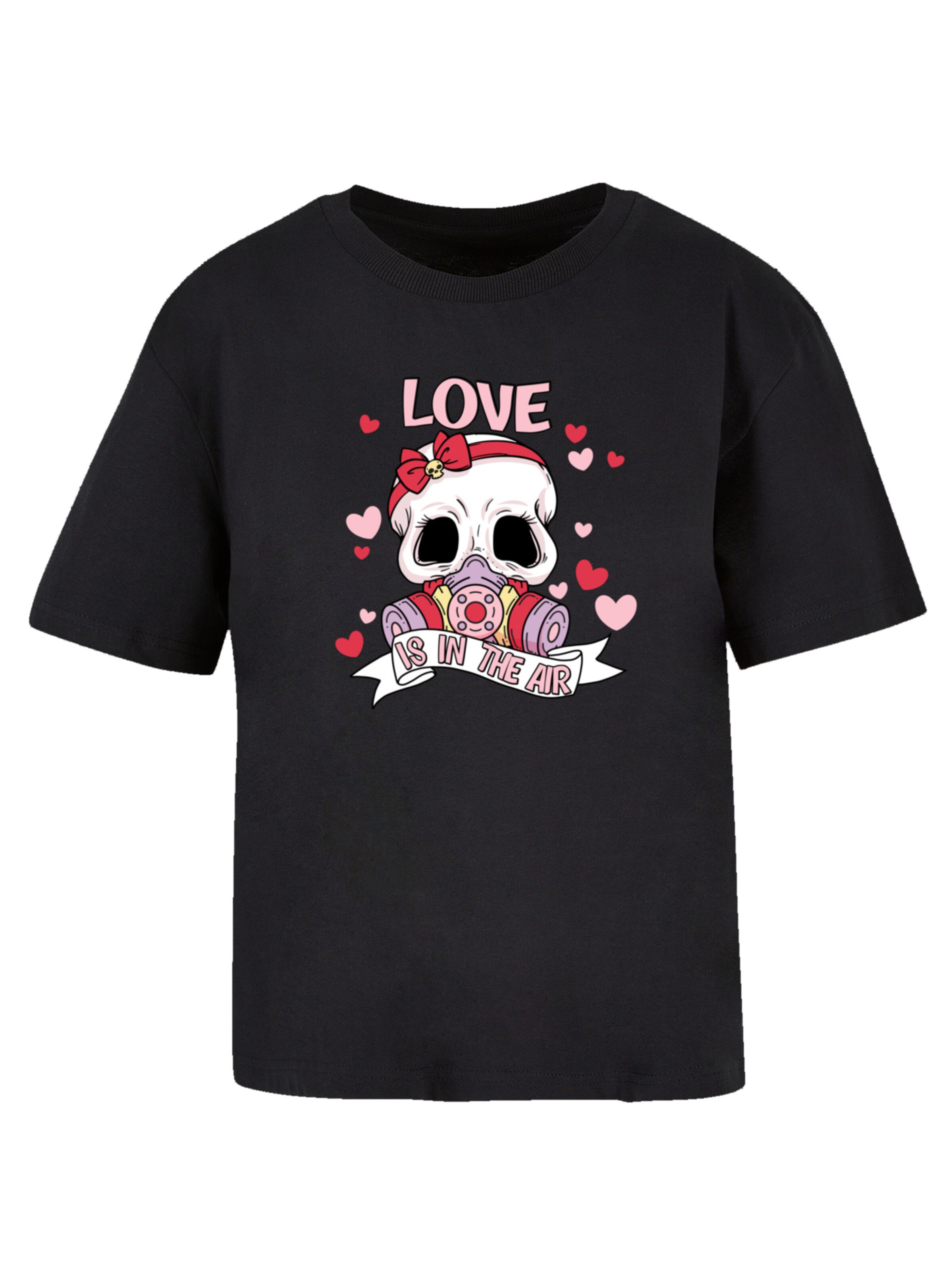 T-shirt 'Anti Valentinstag LOVE is in the air' F4NT4STIC en noir : devant