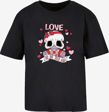 T-shirt 'Anti Valentinstag LOVE is in the air' F4NT4STIC en noir : devant