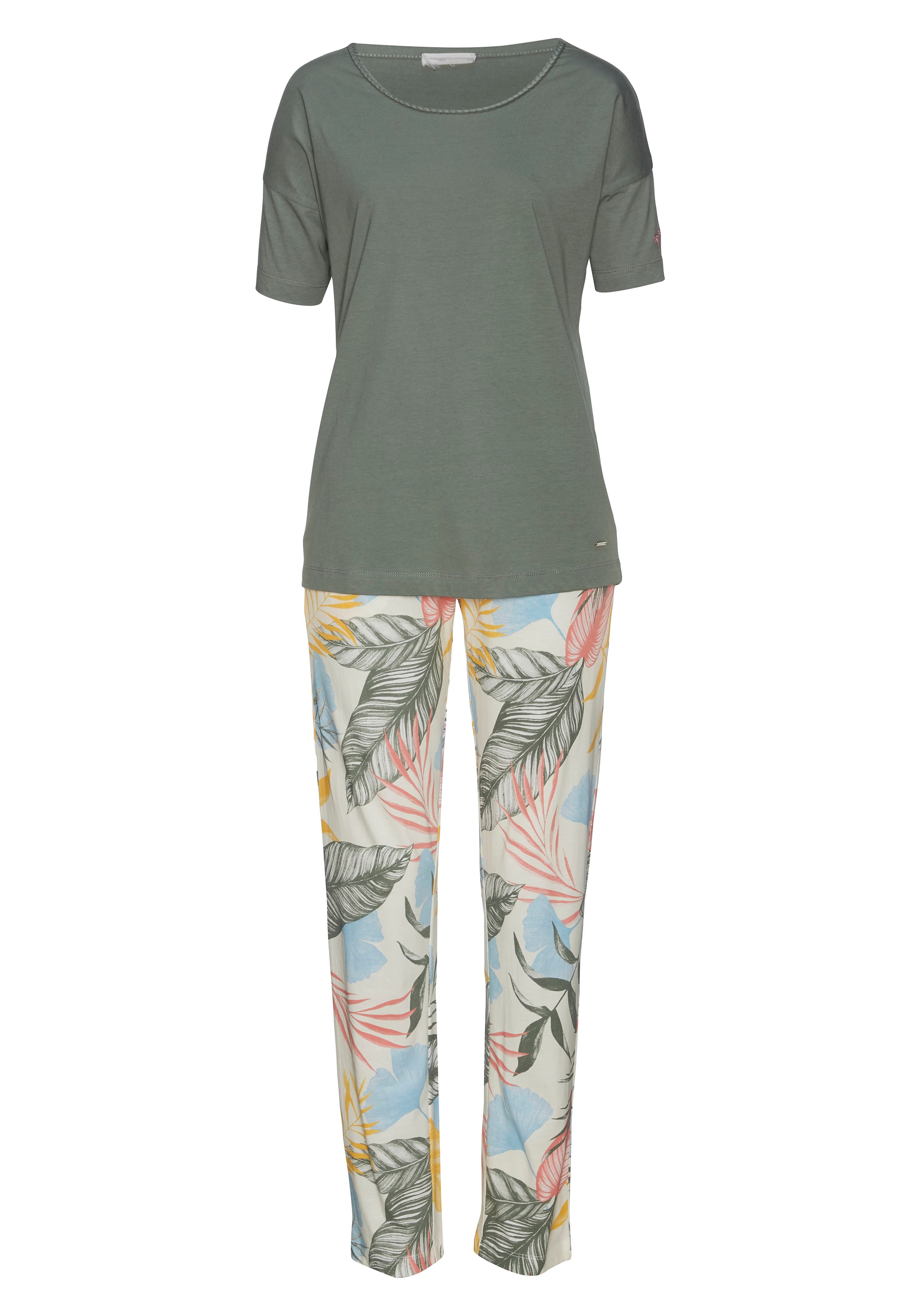 VIVANCE Piżama w kolorze zielony: przód