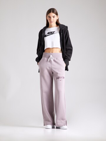 Nike Sportswear Široke hlačnice Hlače 'PHNX FLC' | vijolična barva