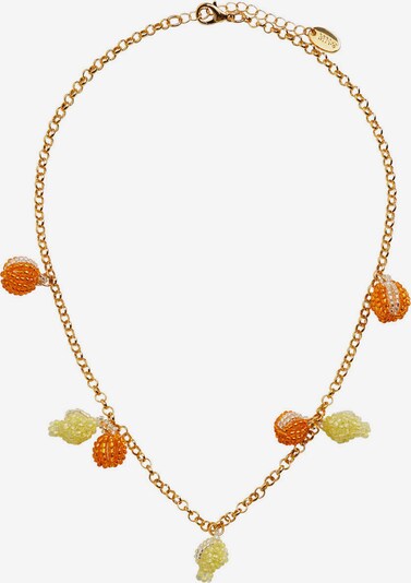 MANGO Ketting 'Slinky' in de kleur Lichtgeel / Goud / Donkeroranje / Wit, Productweergave