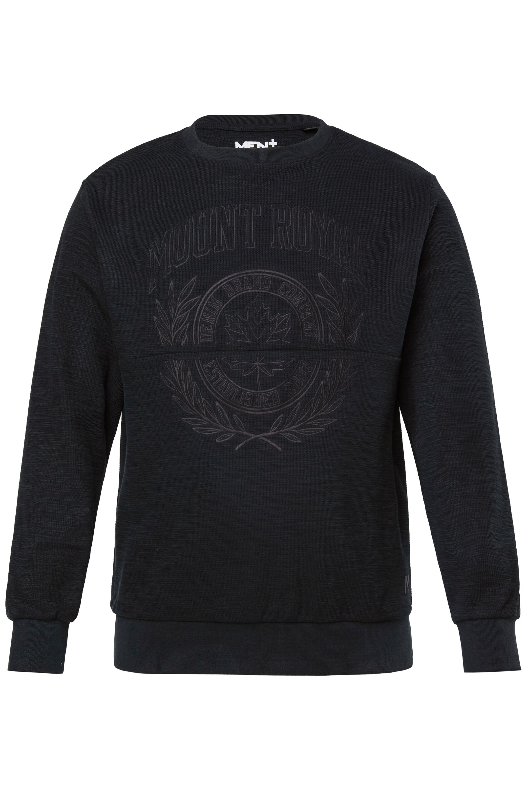 Men Plus Sweatshirt in Zwart: voorkant