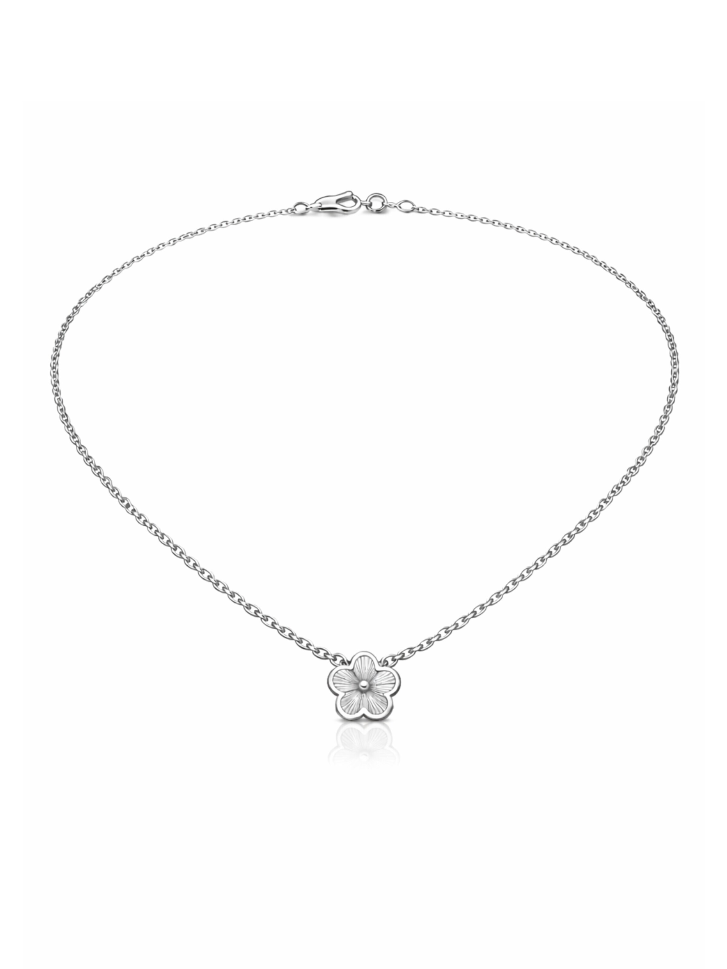 Pure Schmuck Kette 'Clover Bright'‌‌‌‌‌‌‌‌‌ in Silber: Vorderseite