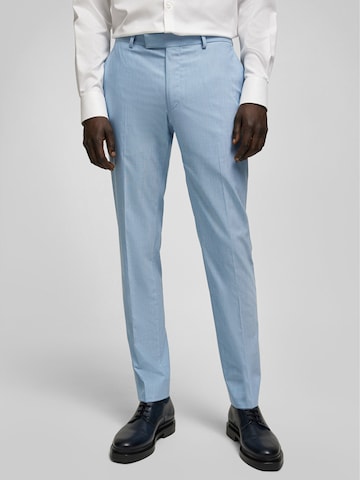 HECHTER PARIS Regular Pleated Pants in Blue: front