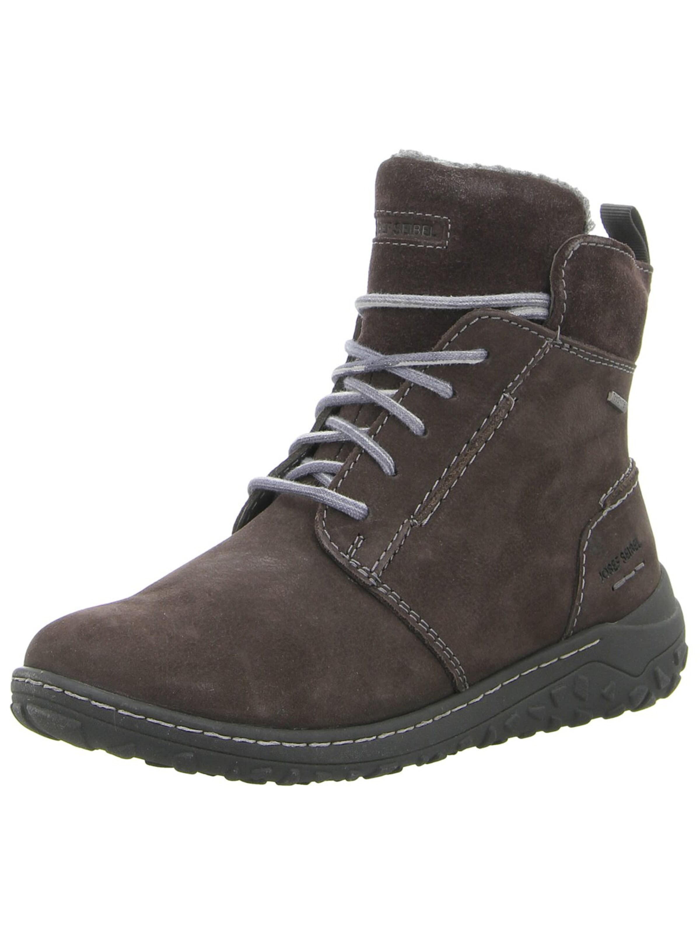 Bottes à lacets 'Schnürstiefelette Damen 90553PL400/150 Echtleder in grau' JOSEF SEIBEL en marron : devant