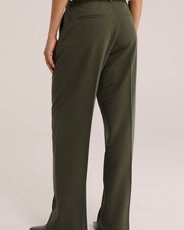 Wide Leg Pantalon à plis WE Fashion en vert