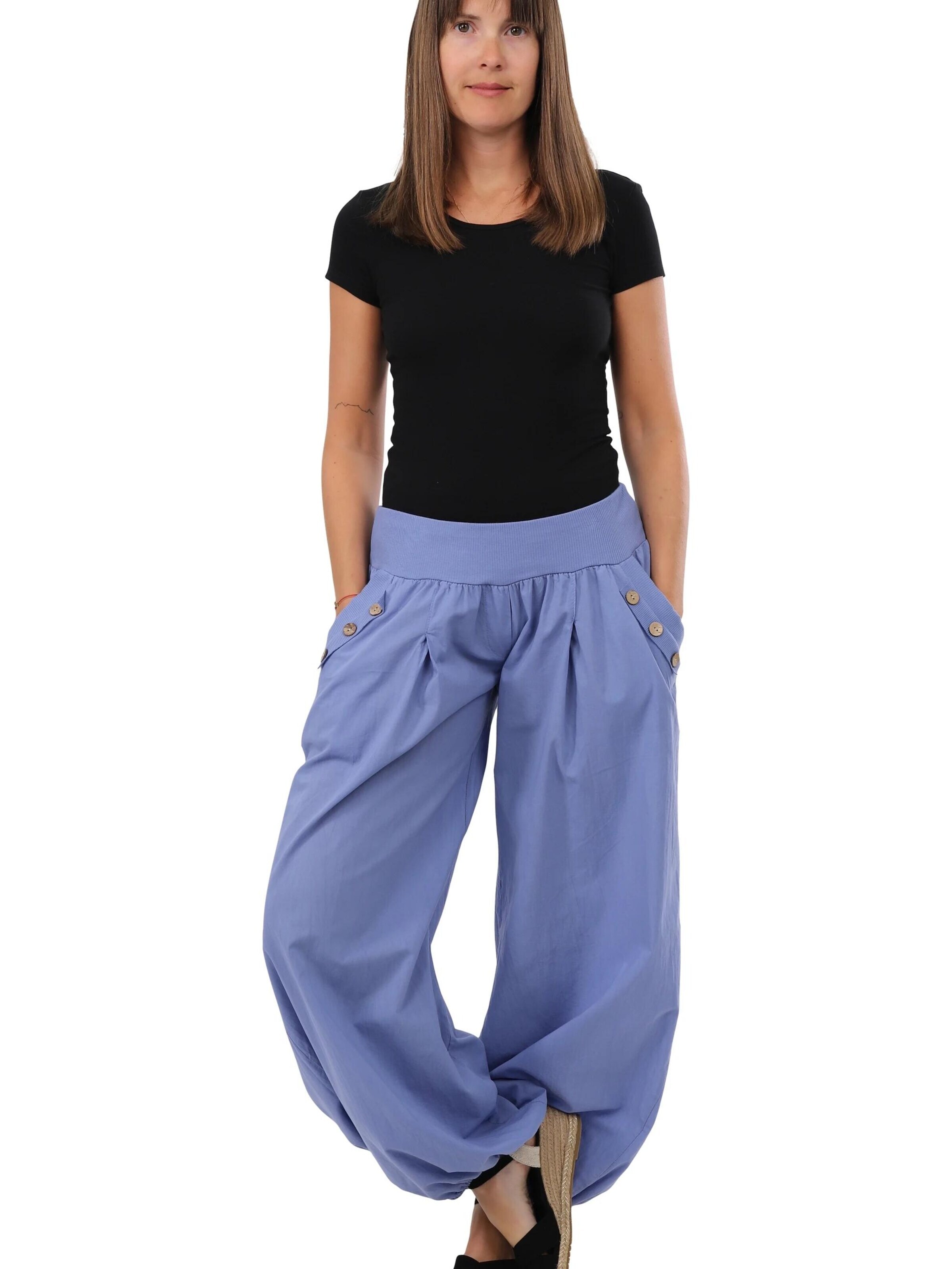 malito more than fashion Loose fit Harem Pants in Blue