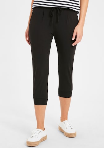 Tapered Pantaloni con pieghe 'Pandina' di b.young in nero: frontale