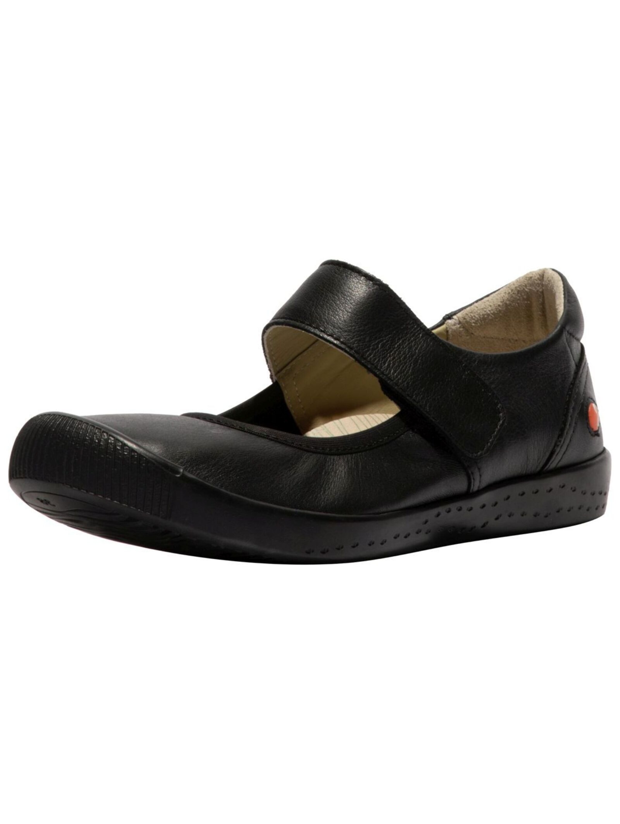 Softinos Ballet Flats with Strap in Black: front