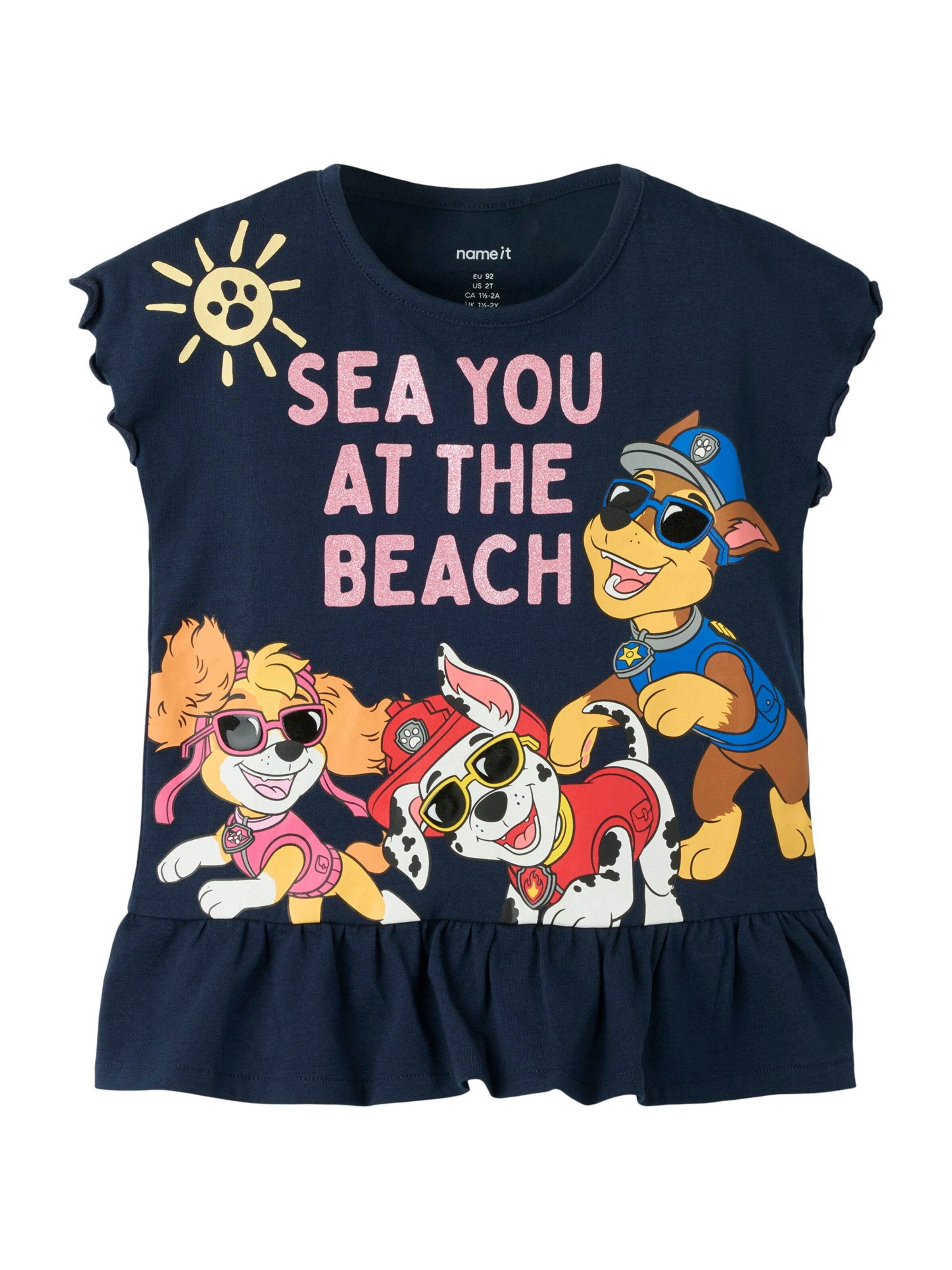 NAME IT Shirt 'NMFMINA PAW' in Navy / Rose / Red / White, Item view