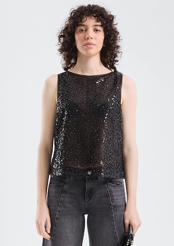 Chemisier QS en noir : devant