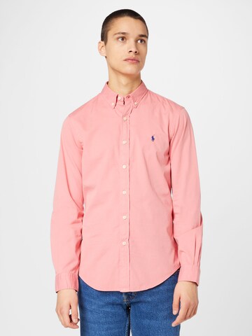 Coupe slim Chemise Polo Ralph Lauren en rouge : devant