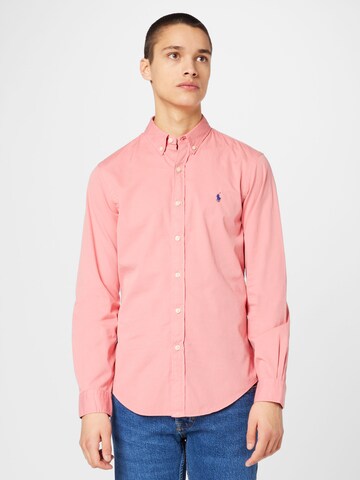 Polo Ralph Lauren Slim fit Overhemd in Rood: voorkant