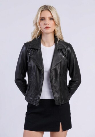 FREAKY NATION Prehodna jakna ' FNNiaBiker ' | črna barva: sprednja stran