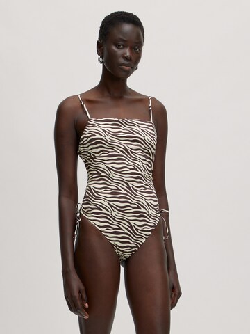 EDITED Balconette Swimsuit 'Victoria' in Beige: front