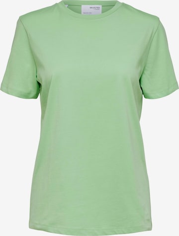 T-shirt 'MY ESSENTIAL' SELECTED FEMME en vert : devant